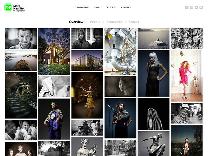 Mark Hamilton Photography new homepage by Benek Lisefski on Dribbble