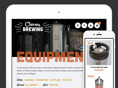Clever Brewing category/products beer brew brewing catalogue ecommerce funky grid new zealand product responsive shop web