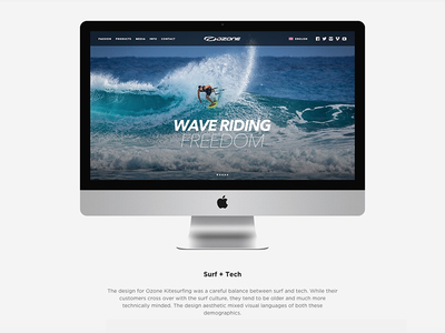 Ozone case study 1 black case study hero kite portfolio responsive surf surfing web white