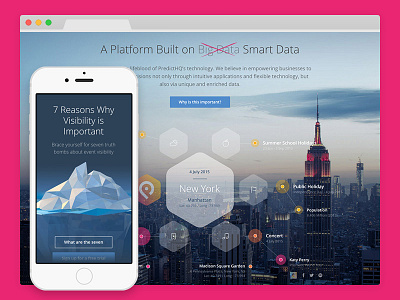 Events Intelligence Platform app blue event features interface low poly pink responsive visibility web