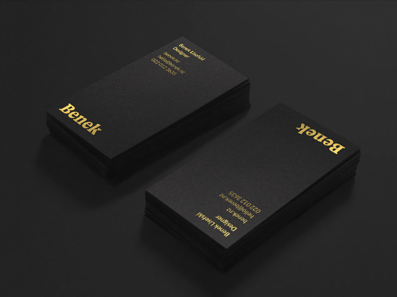 Benek Gold Foil Biz Cards by Benek Lisefski - Dribbble