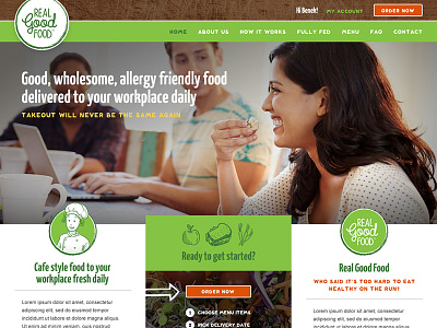 Real Good Food catering food green healthy lunch natural responsive web workplace