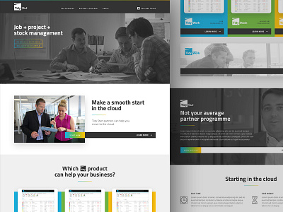 Tidy Start Homepage Concept blue gradient green grey management new zealand responsive saas software web white yellow