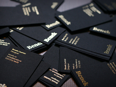 If Darth Vader did business cards auckland black branding business card dark foil gold minimal new zealand print stationery