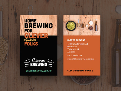 Clever Brewing biz cards australia beer black brand brewing business card ecommerce red shop stationery