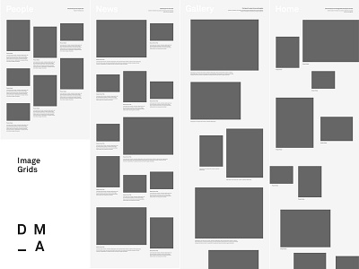 DMA image grids architecture auckland broken grid grid image layout new zealand responsive structure web wireframe