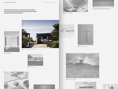 DMA home draft architect architecture auckland grid image layout minimal new zealand responsive web