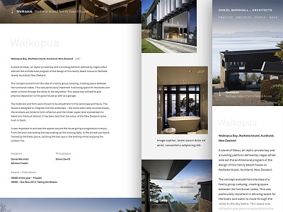 DMA project detail responsive I architect architecture auckland broken grid grid image layout minimal new zealand portfolio responsive web