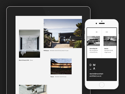 DMA responsive coding architect architecture auckland grid image layout minimal mobile new zealand portfolio responsive web