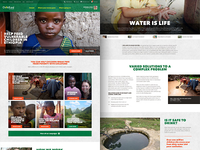 ChildFund NZ responsive web design charity children green grid interface mobile new zealand red responsive ui web