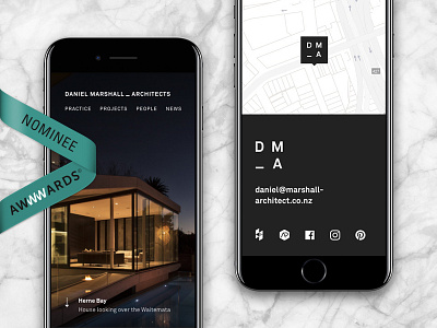 DMA Awwwards site of the day - last day of voting architect architecture auckland award design gallery new zealand portfolio responsive vote web