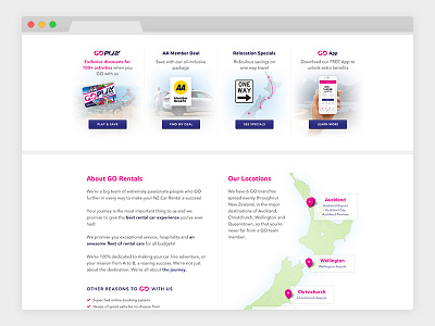 GO Rentals redesigned mobile vehicles page