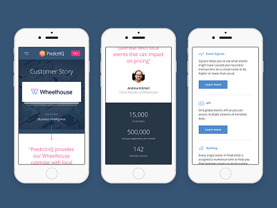 PredictHQ case studies mobile responsive