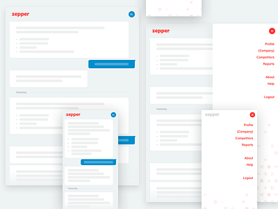Zepper Conversation Feed & Account Menu