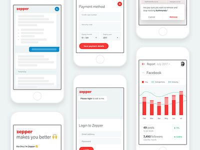 Zepper mobile screens 1 ai assistant conversational interaction interface mobile new zealand responsive ui web web app