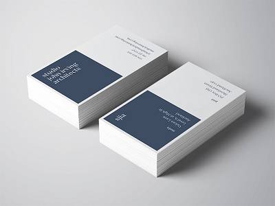 SJIA biz card reject architect architecture auckland blue branding business card card logo minimal monochrome new zealand print