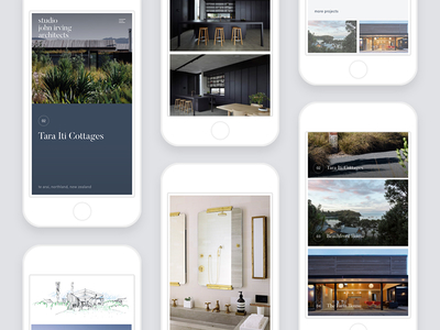 sjia mobile pages 2 architect architecture auckland gallery minimal mobile new zealand portfolio responsive type web