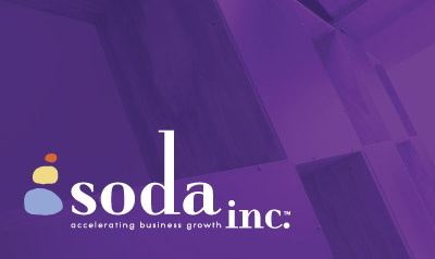 Soda biz card 2 front business card front logo purple