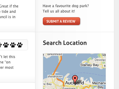 Dogwalker search results detail button line map red search web white