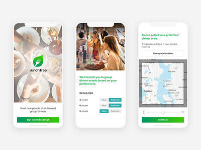 LunchTree 1 app dinner group iphone minimal mobile mobile app social ui ux white