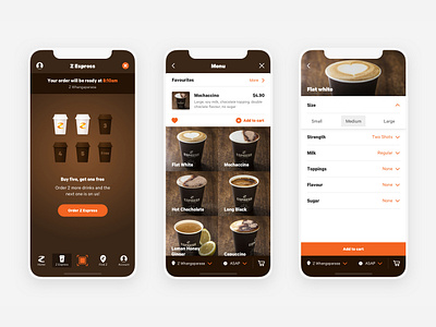 Z Espress coffee ecommerce energy iphone loyalty menu mobile mobile app order ui