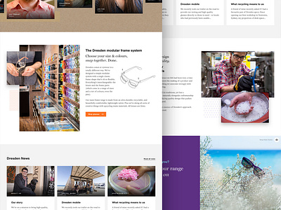 Dresden homepage storytelling ecommerce eyewear glasses grid responsive ui ux web