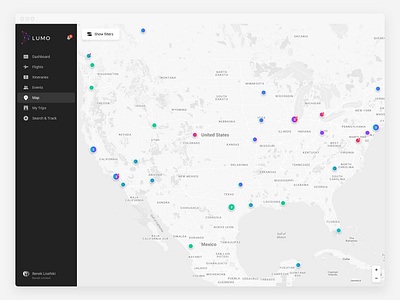 Lumo airport delay prediction map app flights map responsive travel ui ux web web app