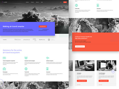 Lumo marketing site 1 app flights grid purple red responsive travel web web app