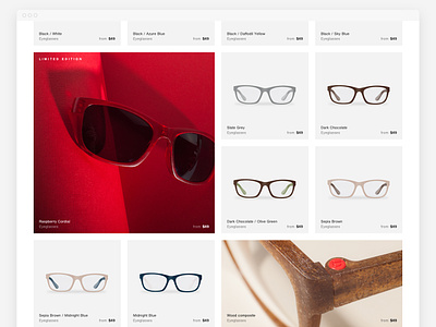 Dresden product grid ecommerce eyewear grid products responsive retail shopping web
