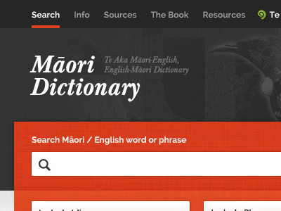 Maori Dictionary Home black definition dictionary form grey language maori nav red search select texture web white