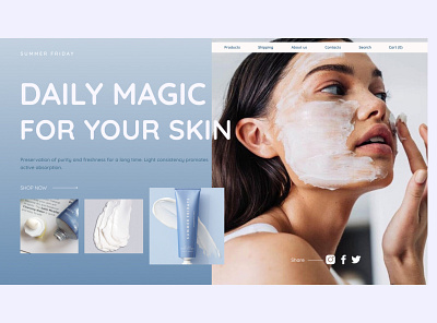 Summer friday website homepage beauty beauty product design hearth minimal skincare typogaphy ui web webdesign