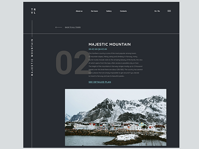 Tour page design minimal nature north norway ui web webdesign