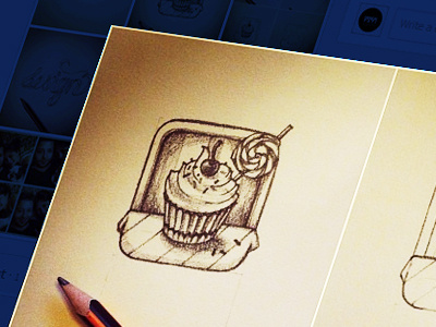 Cupcake cupcake designtati draw icon icondesign pencil sketch