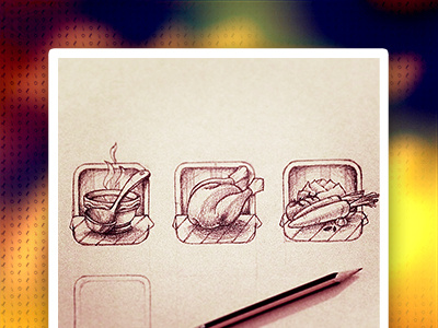 Food Icons design designtati draw food icon pencil