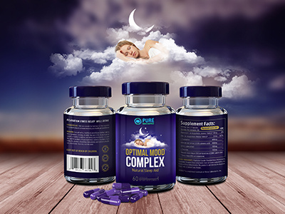 Natural Sleep Aid Label bottle label design illustrater label design package design packaging design print materials