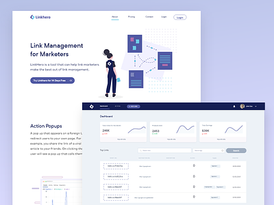 Landing page and dashboard clean clean ui dashboard landing page
