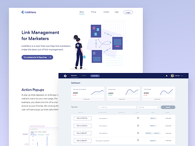 Landing page and dashboard