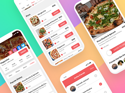 Food App - Restaurant Screens Mockup