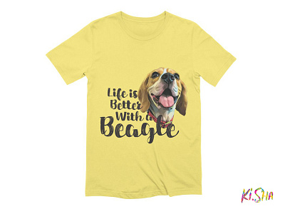 T-Shirt "Life is Better With a Beagle" accesories beagle design dog illustration life tshirt typography