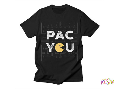 T-Shirt "PAC YOU" arcade game design graphic illustration pac you pacman typography