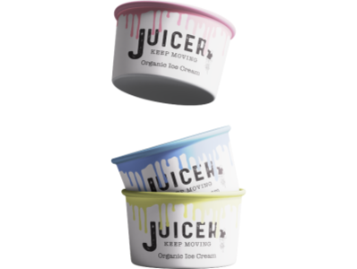 Juicer Ice Cream Cups brand cups design icecream illustration logo mockup mockup design typography