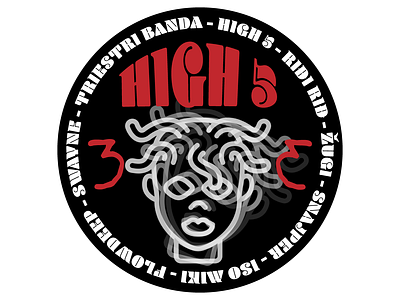 Triestri Banda Logo band black branding collective croatia design hiphop illustration logo medusa name rap sticker typogaphy
