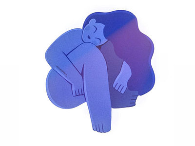 Wrapped up blue bodypositive calm illustration illustrator soothing yoga