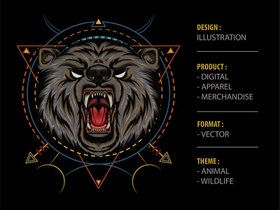 Angry Bear animal apparel design artwork decoration design illustration logo tshirtdesign vector wildlife