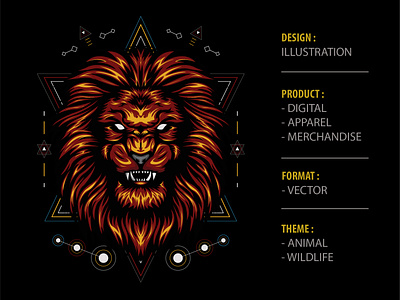 Flame of lion accessories animal apparel design artwork branding design illustration logo tshirtdesign wildlife