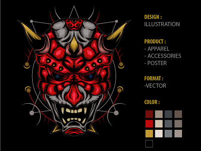 Red devil face illustration