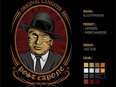 AL CAPONE alcapone american apparel design artwork branding design gangster illustration tshirt tshirtdesign