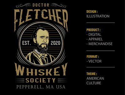 Dr. FLETCHER agora american apparel design artwork branding clothing club community design fletcher illustration society studios tshirtdesign whiskey