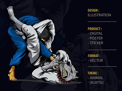 Brazilian Jiujitsu (Jiu-jitsu) technique. Vector illustration