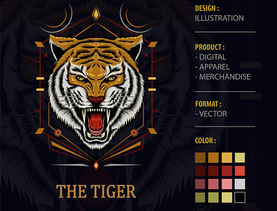 Tiger Roar angry animal apparel design carnivor dark art illustration preadtor roar tiger tshirtdesign vector